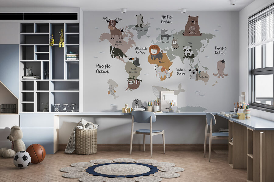 Eine Karte der Tiere mit Text