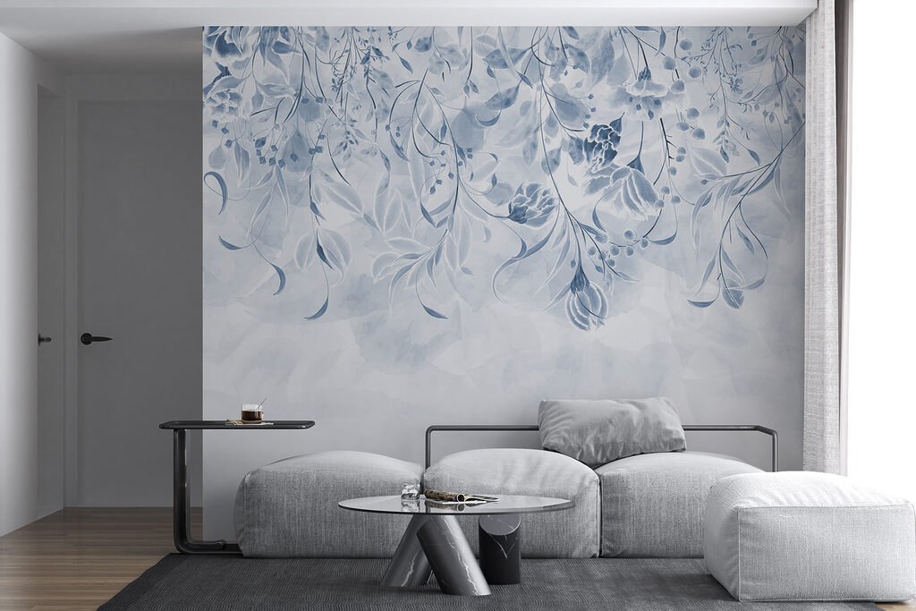 A blue and white floral design A blue and white floral design