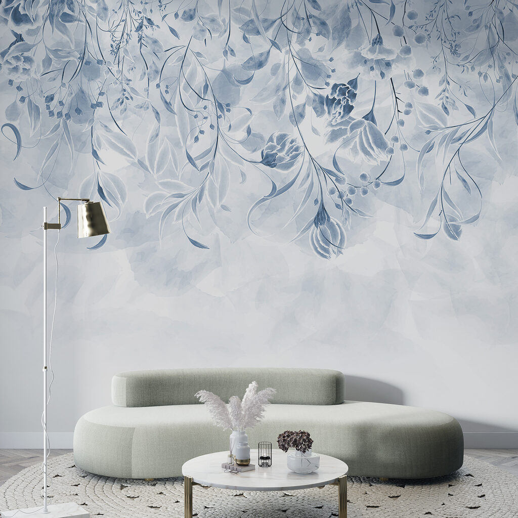 A blue and white floral design A blue and white floral design