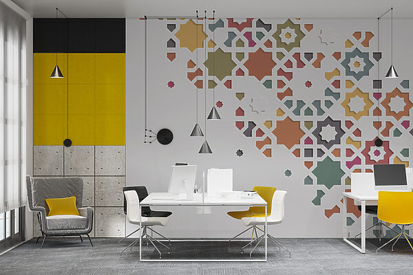 Ein weißer Hintergrund mit buntem Design Ein weißer Hintergrund mit buntem Design
