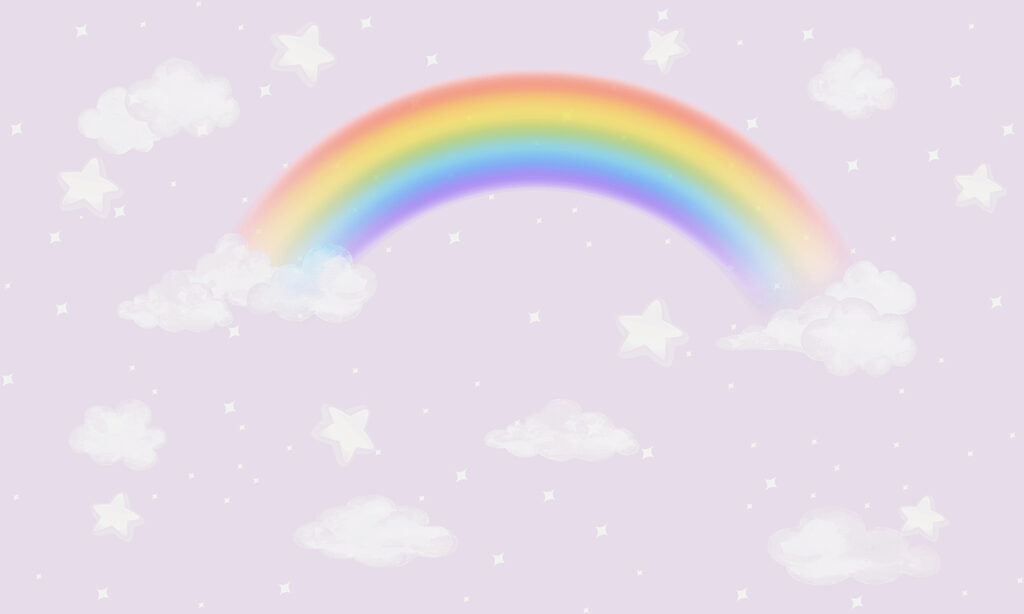 Ein Regenbogen und Wolken am Himmel Ein Regenbogen und Wolken am Himmel