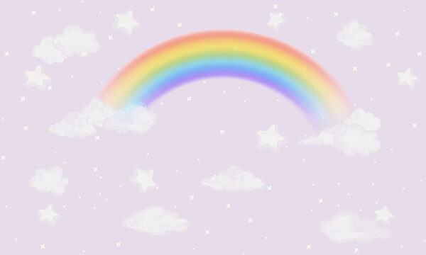 Ein Regenbogen und Wolken am Himmel Ein Regenbogen und Wolken am Himmel