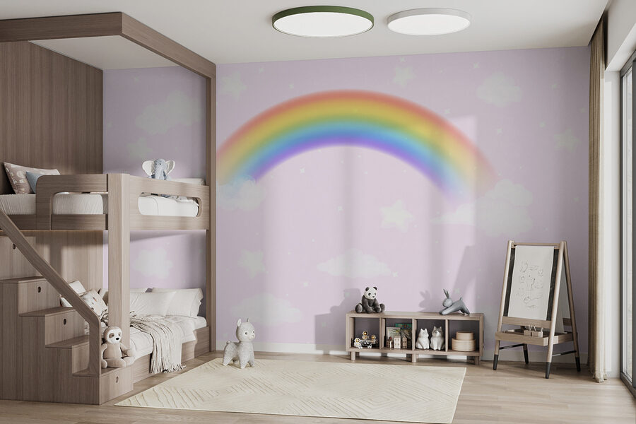 Fototapeten Ein Regenbogen und Wolken am Himmel – Bild 2