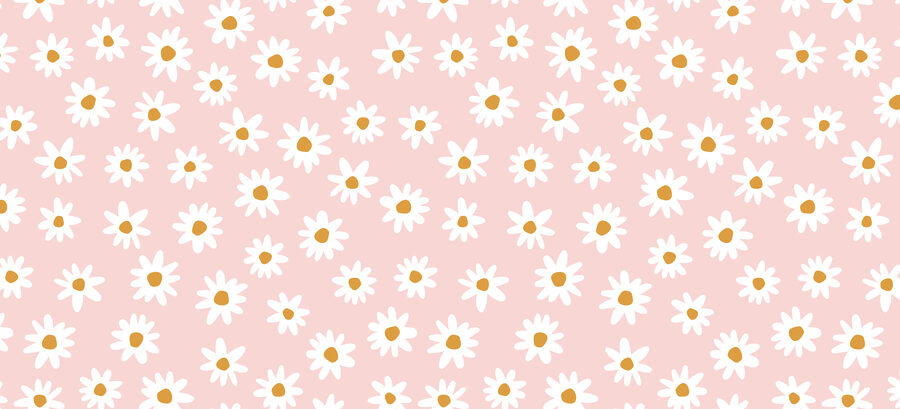 Ein Muster aus weißen Blumen auf einem rosa Hintergrund