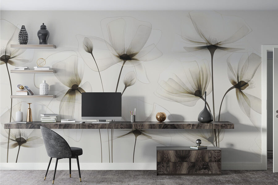 Fototapeten Eine transparente Blume auf weißem Hintergrund – Bild 2