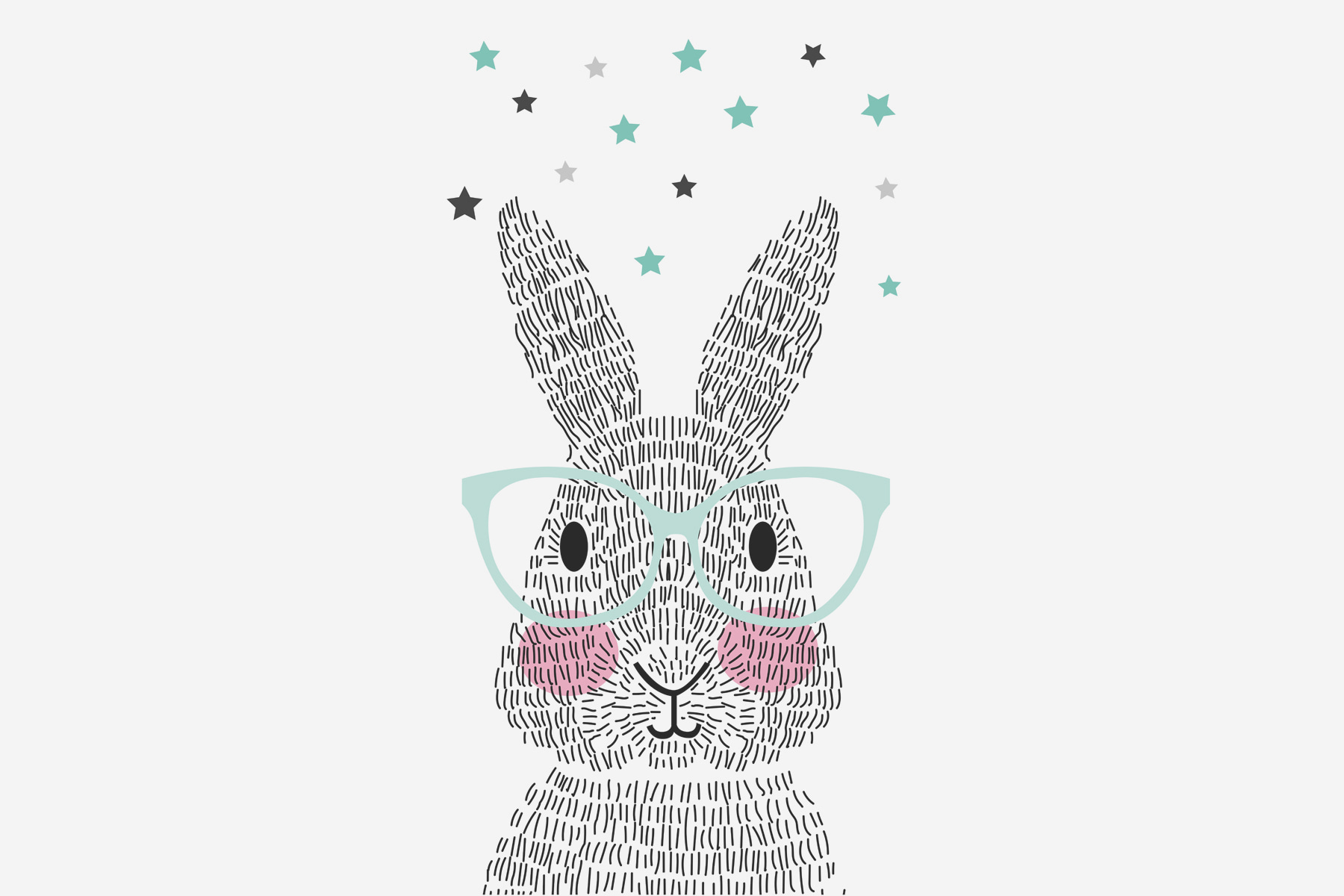 A rabbit wearing glasses