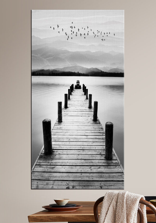 A dock on a lake A dock on a lake