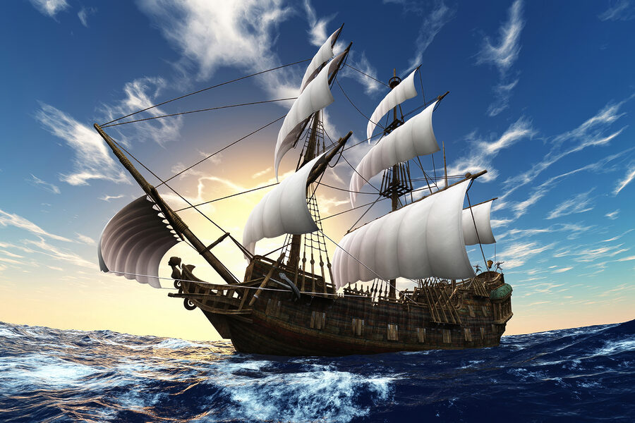 Ein Schiff auf dem Wasser