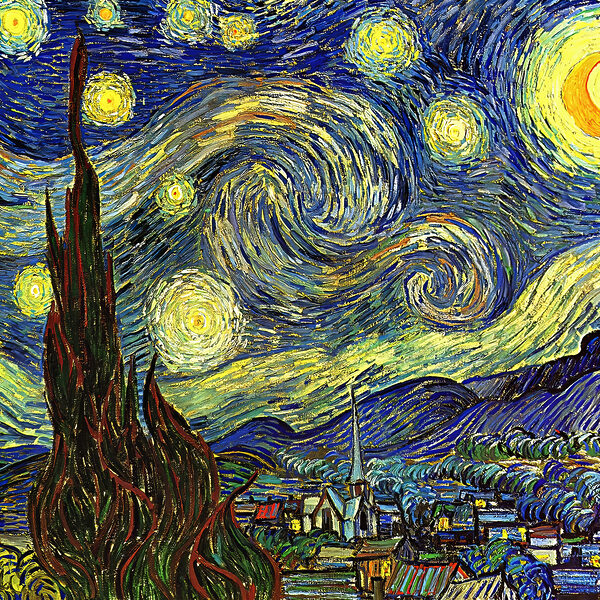 Ein Gemälde einer sternenklaren Nacht Ein Gemälde einer sternenklaren Nacht