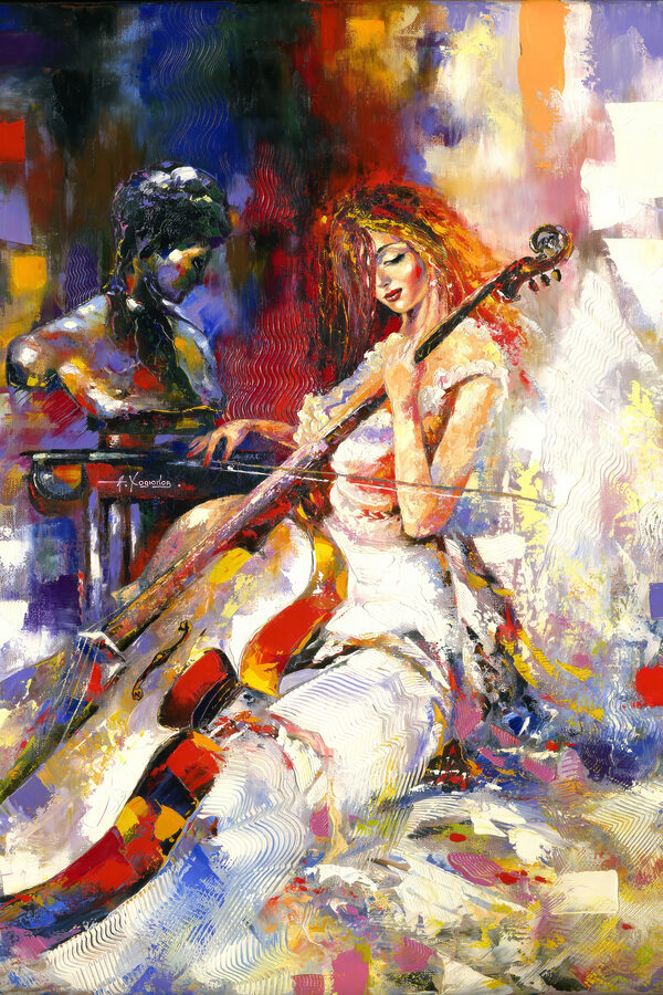 Eine Frau spielt ein Cello Eine Frau spielt ein Cello