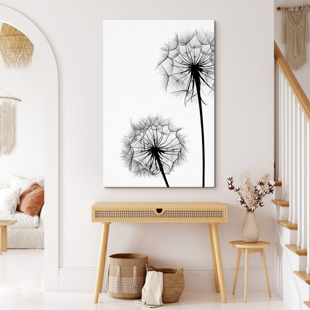 Delicate dandelions on a white background Delicate dandelions on a white background