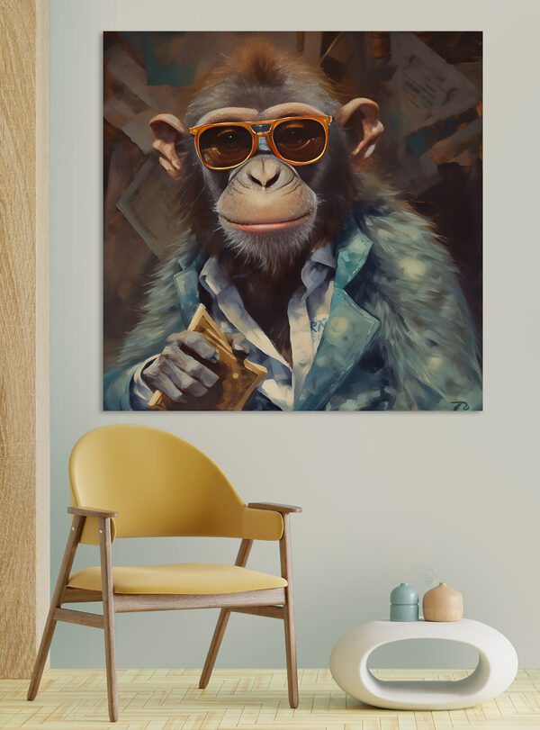 Ein Affe mit Sonnenbrille und Anzug Ein Affe mit Sonnenbrille und Anzug