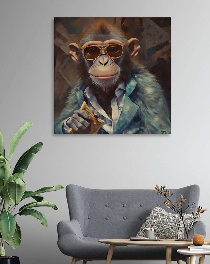 A monkey wearing sunglasses and a suit A monkey wearing sunglasses and a suit