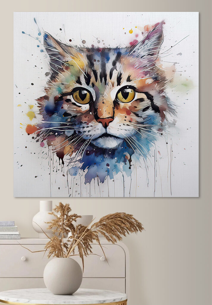 A painting of a cat