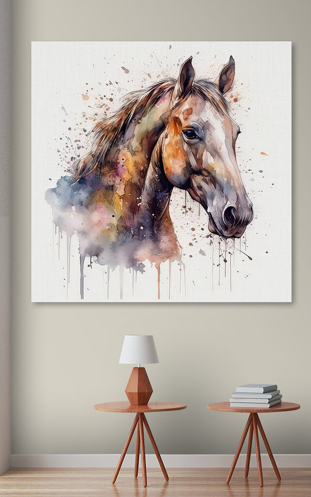 A painting of a horse