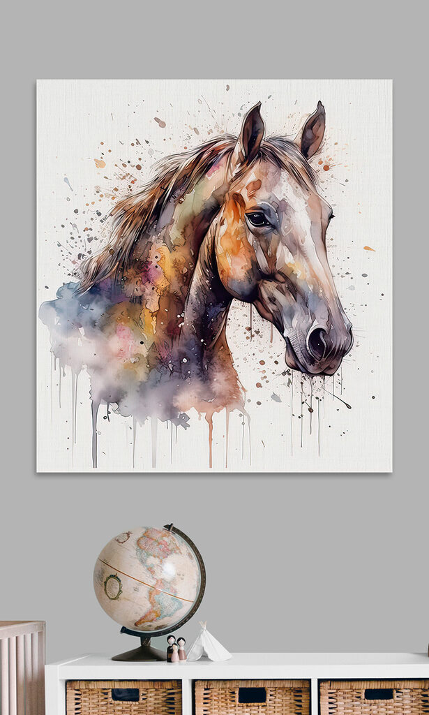 A painting of a horse