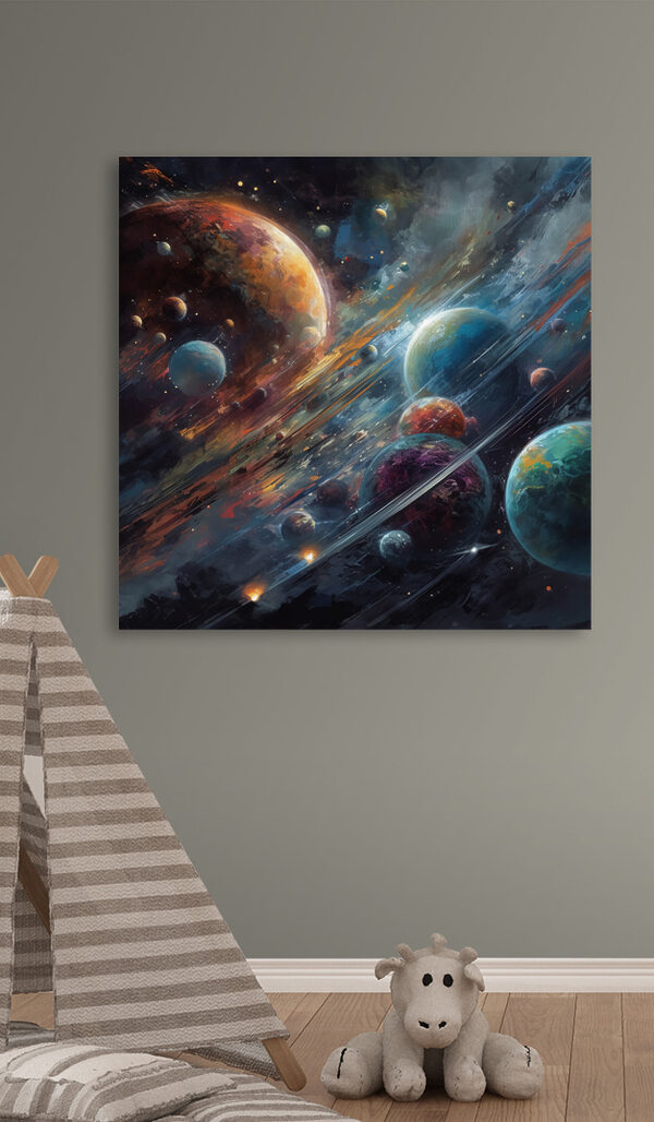 Planeten im Weltraum mit Planeten und Sternen Planeten im Weltraum mit Planeten und Sternen