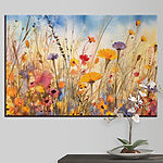 Wandbilder Ein Aquarell mit Blumen