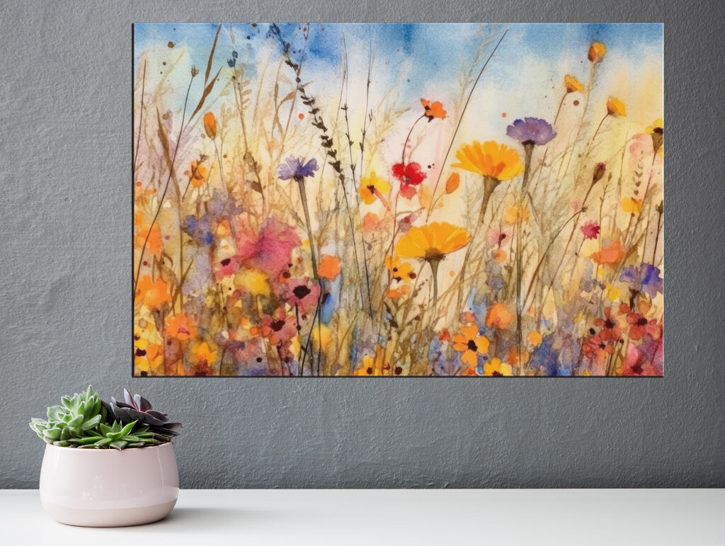 A watercolor painting of flowers