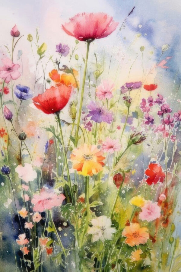 Ein Gemälde mit Blumen auf einem Feld s33672p 600x901 - Ein Gemälde mit Blumen auf einem Feld