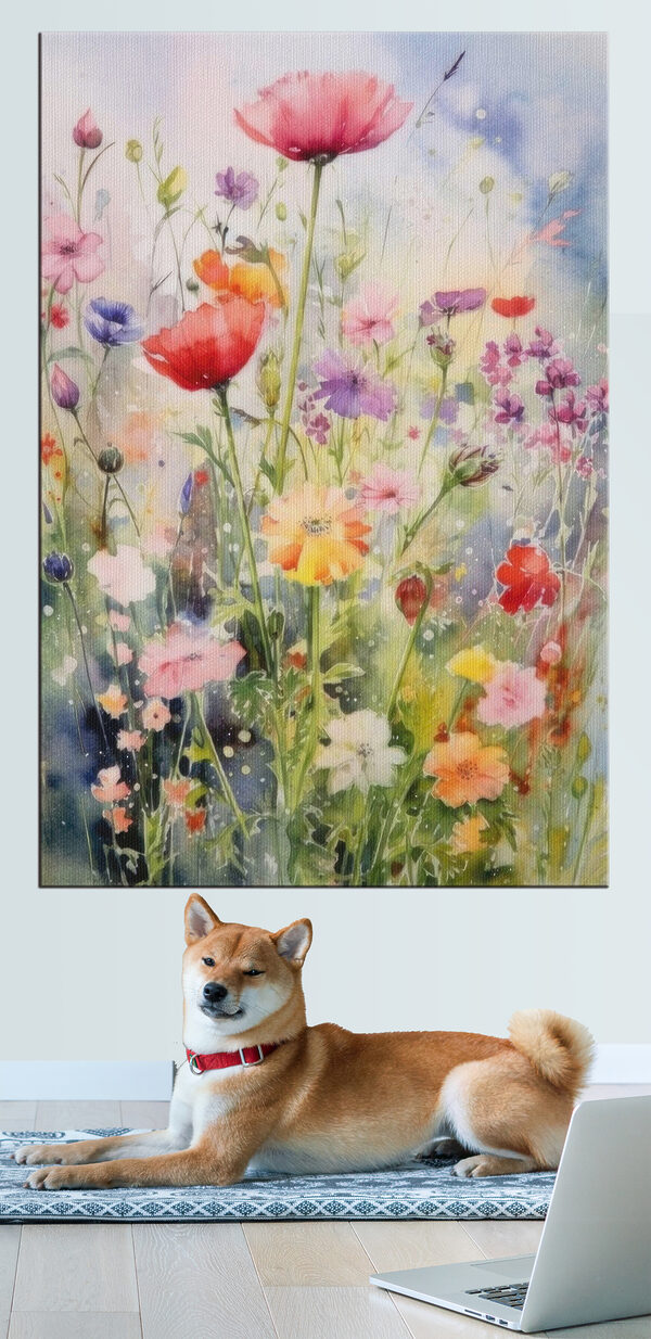 Ein Gemälde mit Blumen auf einem Feld s33672piw11 600x1234 - Ein Gemälde mit Blumen auf einem Feld