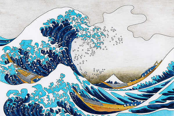 Eine große Welle aus Wasser Eine große Welle aus Wasser