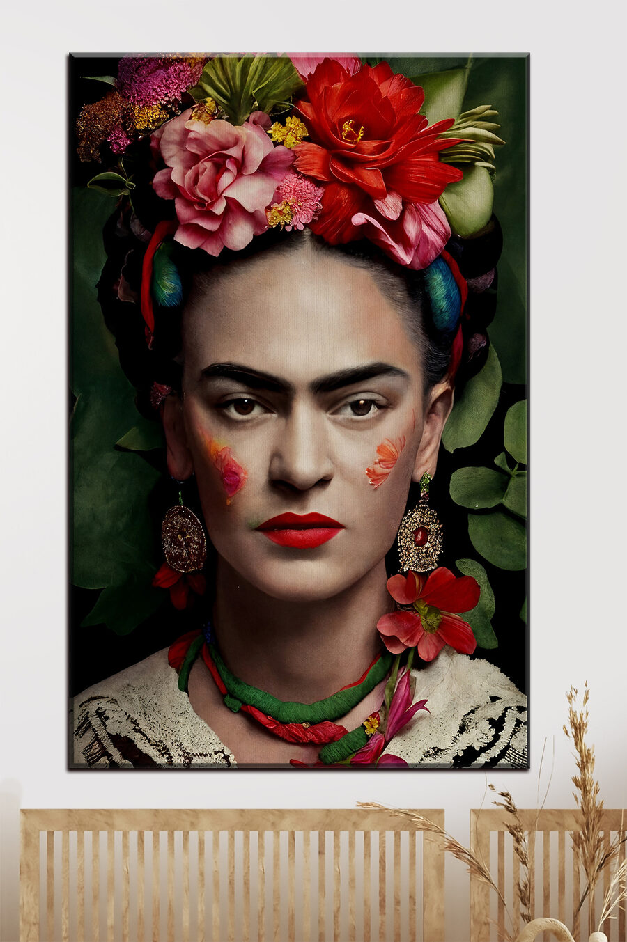 Eine Frau mit Blumen in ihrem Haar