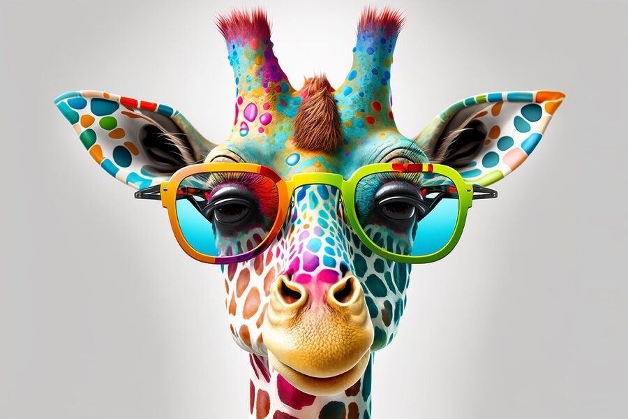 Wandbilder Eine Giraffe mit Brille – Bild 3