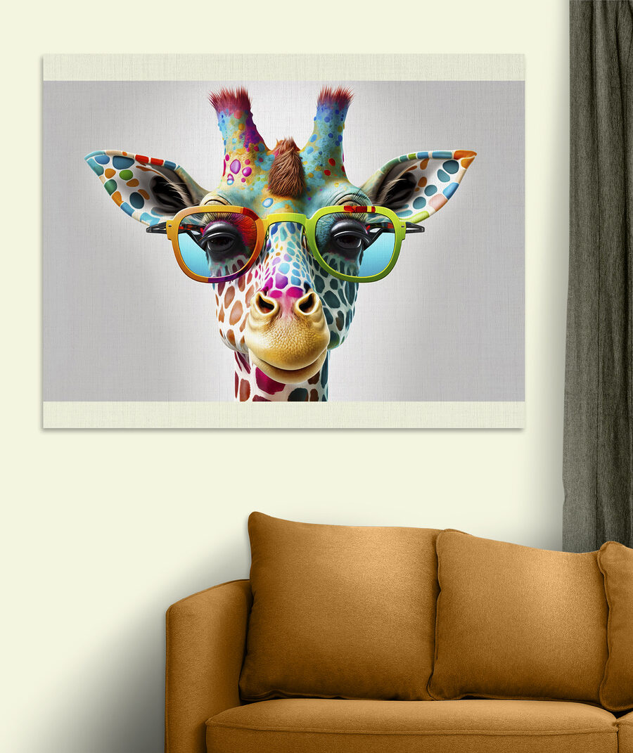 Wandbilder Eine Giraffe mit Brille