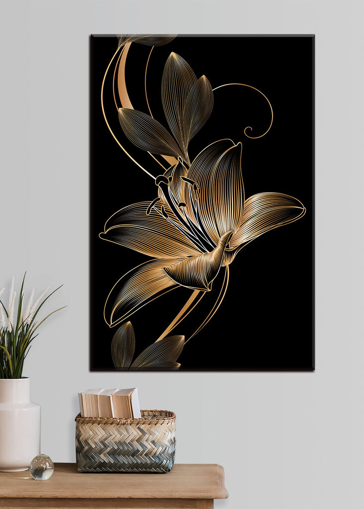 Elegante schwarze und bernsteinfarbene Blumenkunst s34437pig23 733x1024 - Elegante schwarze und bernsteinfarbene Blumenkunst