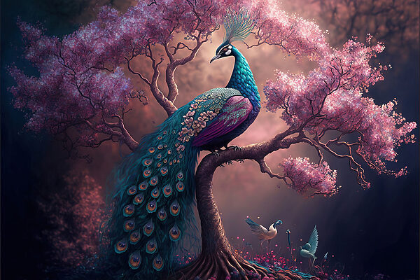 Ein Pfau auf einem Baum Ein Pfau auf einem Baum