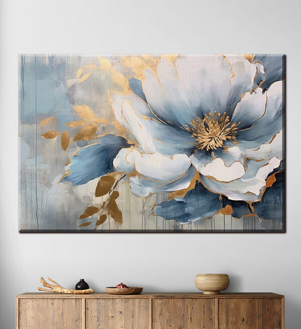 A painting of a flower