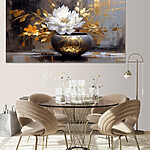 Wandbilder Ein Gemälde einer Blume in einem Topf