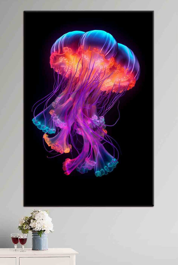 Eine bunte Qualle mit vielen Tentakeln Eine bunte Qualle mit vielen Tentakeln