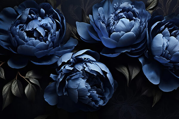 Eine Gruppe von blauen Blumen Eine Gruppe von blauen Blumen
