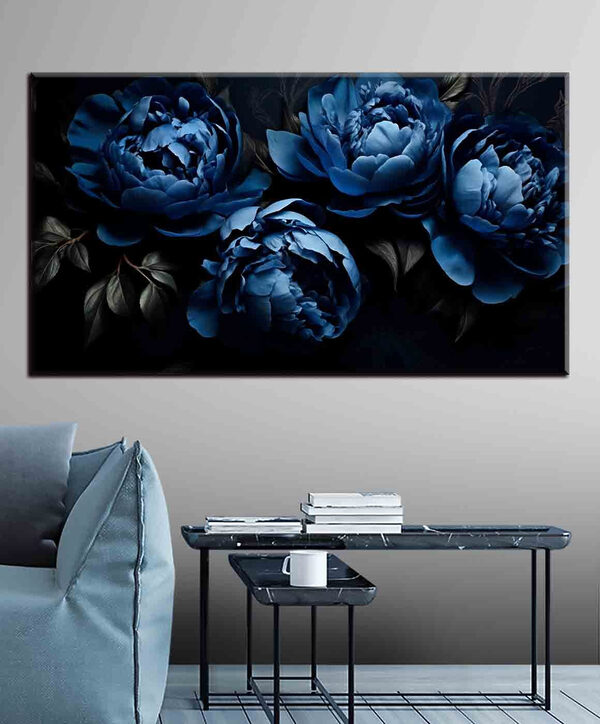 Eine Gruppe von blauen Blumen Eine Gruppe von blauen Blumen