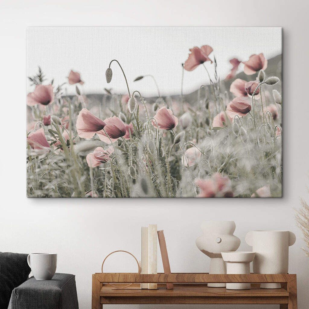 A field of pink flowers