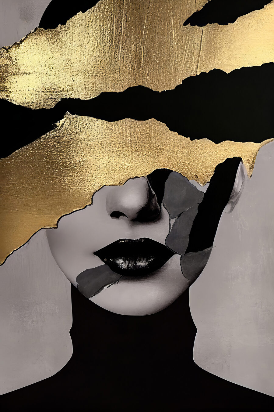 Zerbrochene Eleganz in Monochrom und Metallic