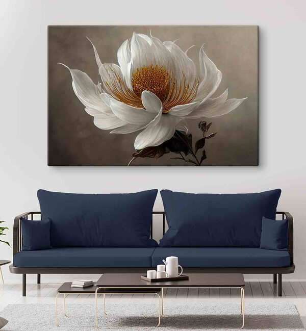 Eine weiße Blume mit gelber Mitte Eine weiße Blume mit gelber Mitte