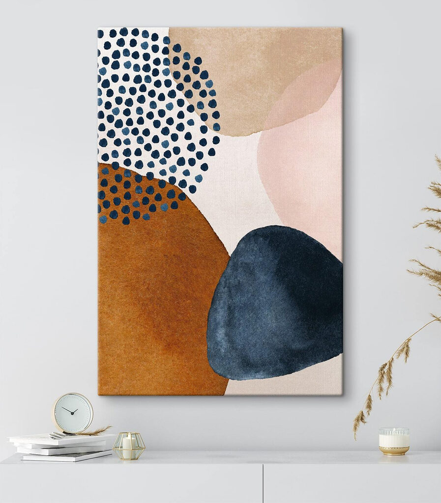 A painting of different shapes and colors