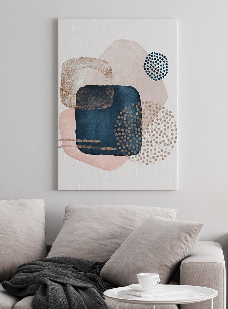 A painting of different shapes and colors