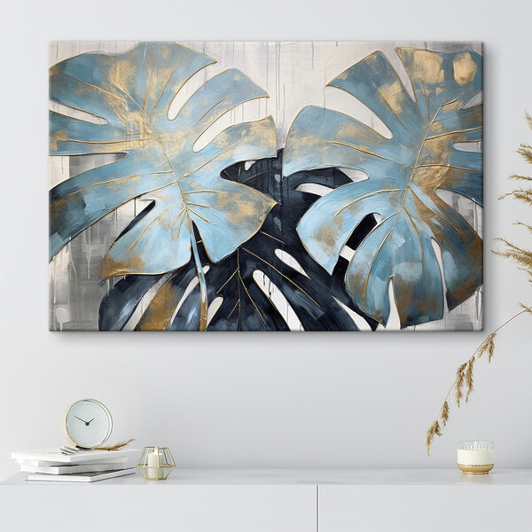 Elegant blue leaves in artistic bloom Elegant blue leaves in artistic bloom