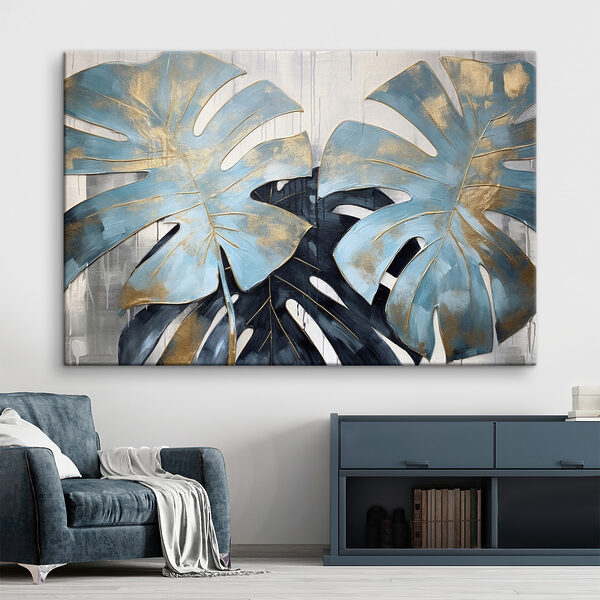 Elegant blue leaves in artistic bloom Elegant blue leaves in artistic bloom