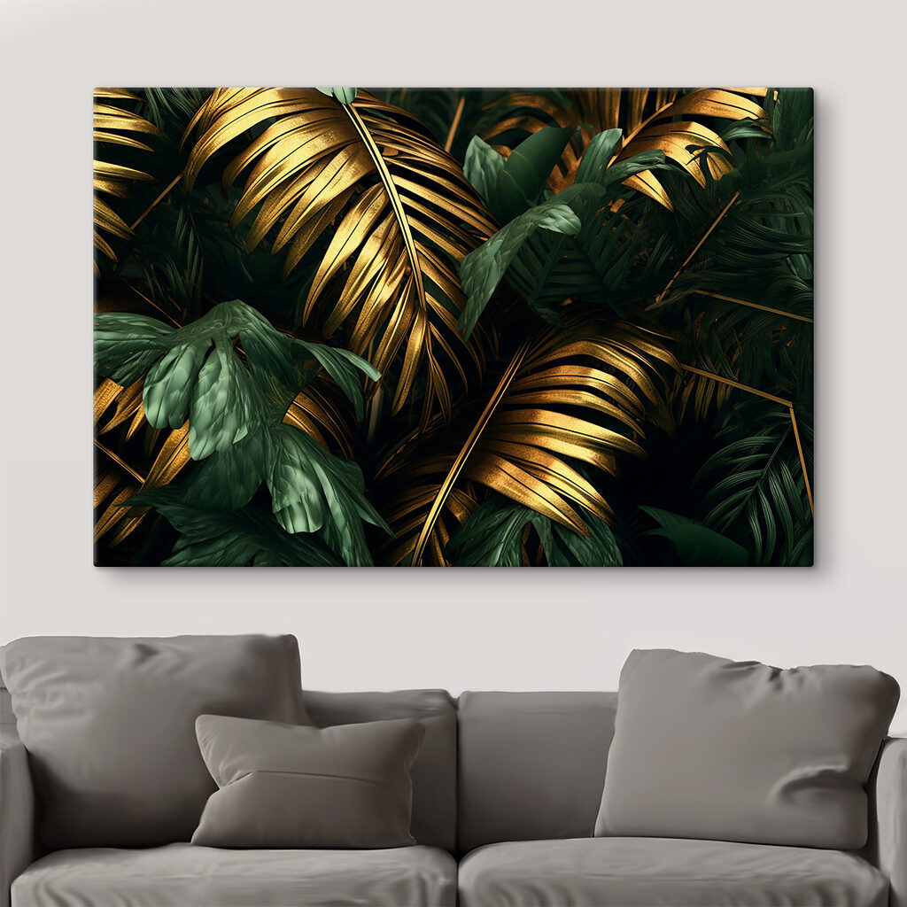 Lush leaves in shimmering hues