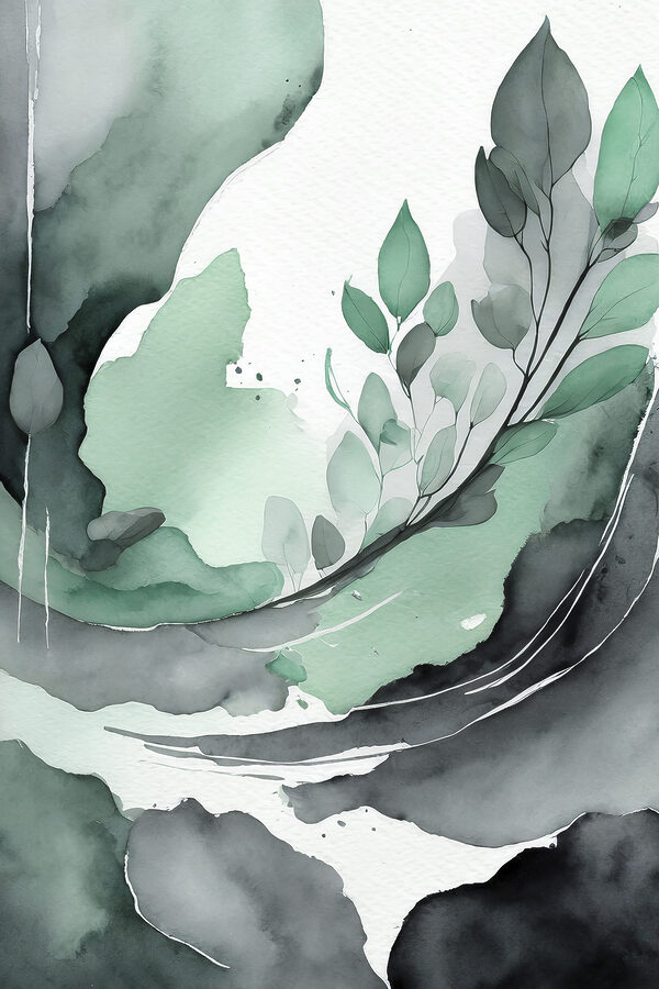 Ein Aquarell einer Pflanze Ein Aquarell einer Pflanze