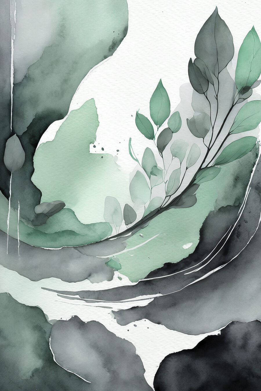 Ein Aquarell einer Pflanze