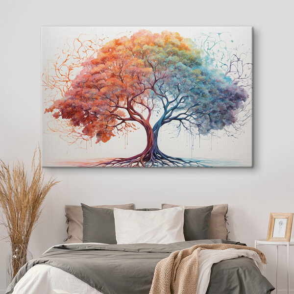 Ein Baum mit verschiedenen Farben der Blätter Ein Baum mit verschiedenen Farben der Blätter