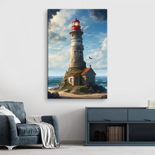 Ein Leuchtturm auf einem Felsen mit Ford Island im Hintergrund Ein Leuchtturm auf einem Felsen mit Ford Island im Hintergrund
