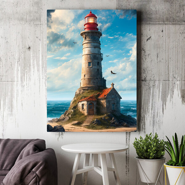 Ein Leuchtturm auf einem Felsen mit Ford Island im Hintergrund Ein Leuchtturm auf einem Felsen mit Ford Island im Hintergrund