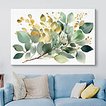 Wandbilder Ein Aquarell mit Blättern